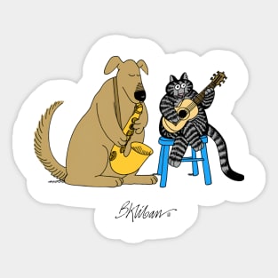 B kliban cats guitar Sticker